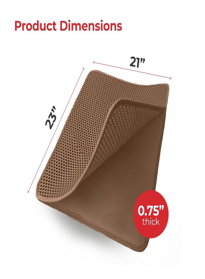 iPrimio Small Cat Litter Trapper by iPrimio - Litter Mat, EZ Clean Cat Mat, Litter Box Mat Water Proof Layer and Puppy Pad Option. Patented (23"x21" Brown) - Image 3